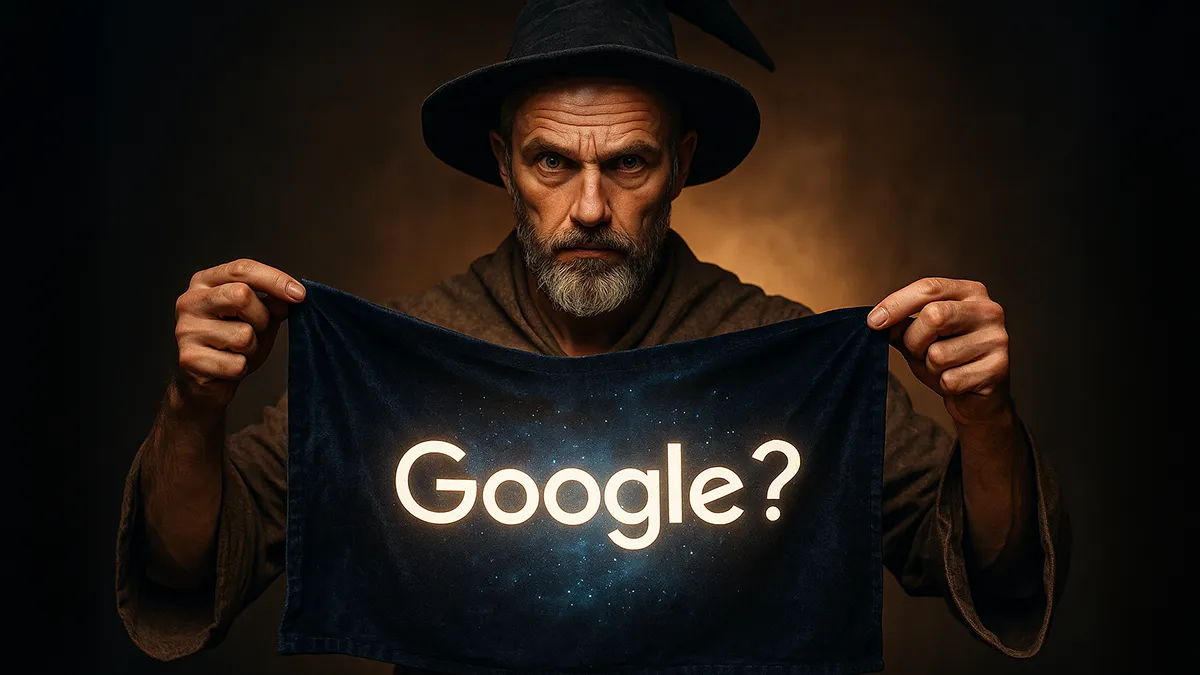 Ein Magier mit einem Google Tuch